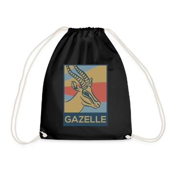 Elegante Gazelle Savannenläufer - Turnbeutel - Schwarz - Vorne