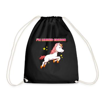 I'm Limited Edition Unicorn Einhorn Besonders - Turnbeutel - Schwarz - Vorne