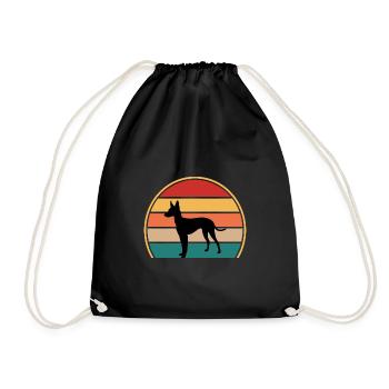 Cirneco Dell Etna Dog Love Silhouette Retro Sonnenuntergang - Turnbeutel - Schwarz - Vorne
