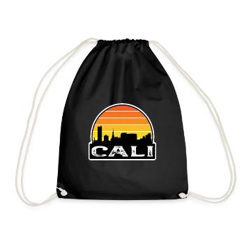 Cali Kolumbien Flagge Skyline Reisesouvenir - Turnbeutel - Schwarz - Vorne