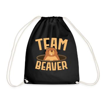Team Biber Wildtier Tier Kanada Damm Nagetier - Turnbeutel - Schwarz - Vorne