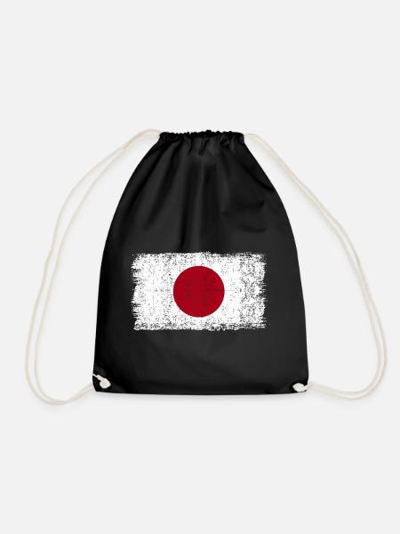 Japanische Flagge Japan Japanflagge - Turnbeutel - Schwarz