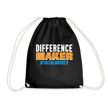 Difference Maker Sozialarbeiter Job Soziale Wohlfa - Turnbeutel - Schwarz - Vorne