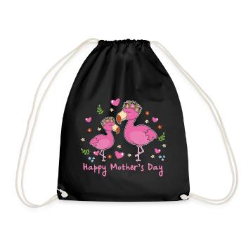 Animal Mom Flamingo zum Muttertag - Turnbeutel - Schwarz - Vorne