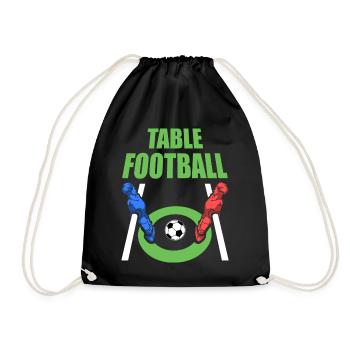 Spritziger Tischfußball Angreifer - Turnbeutel - Schwarz - Vorne