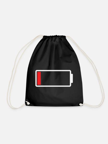 Rote Akku Anzeige Minimal Design - Turnbeutel - Schwarz