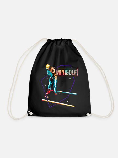 Zielsicherer Minigolf Turnierprofi - Turnbeutel - Schwarz