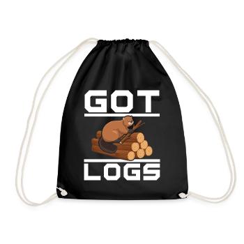 Got Logs Biber Wildlife Tier Kanada Damm Nagetier - Turnbeutel - Schwarz - Vorne