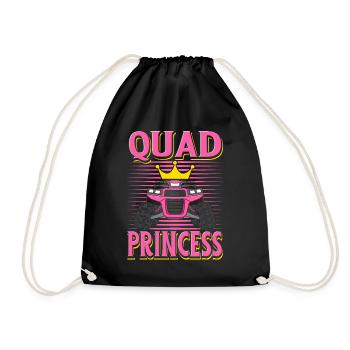 Quad Princess ATV Allrad Quad Fahren Offroad Girl - Turnbeutel - Schwarz - Vorne