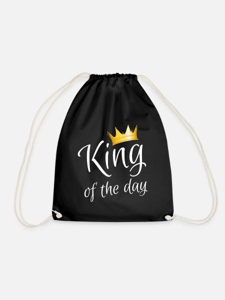 King of the Day - Geburtstagskönig mit Krone - Turnbeutel - Schwarz