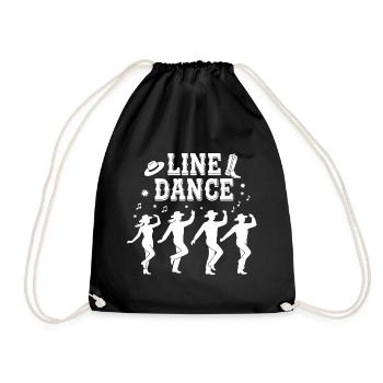 Line Dance mein Hobby - meine Passion - mein Ding - Turnbeutel - Schwarz - Vorne