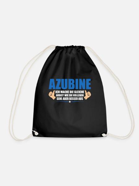 Azubine Mache Gleiche Arbeit Azubi Spruch Lustiges - Turnbeutel - Schwarz