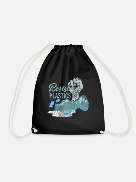 Resist Plastics Zero Waste Plastikfrei Plastik Spr - Turnbeutel - Schwarz