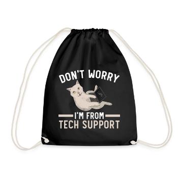 Keine Sorge, ich bin vom technischen Support - Turnbeutel - Schwarz - Vorne
