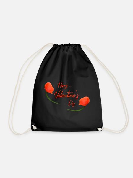 valentines day poppy - Turnbeutel - Schwarz