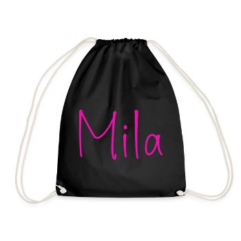 Mila Neon Script - Turnbeutel - Schwarz - Vorne