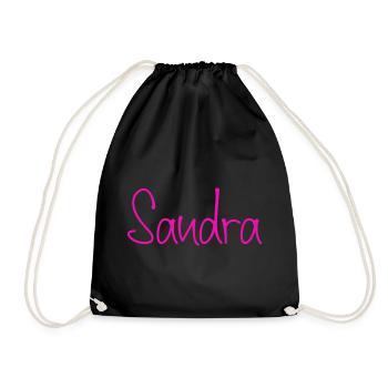 Sandra Neon-Handschrift - Turnbeutel - Schwarz - Vorne