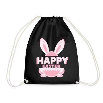 Frohe Ostern - Turnbeutel - Schwarz - Vorne