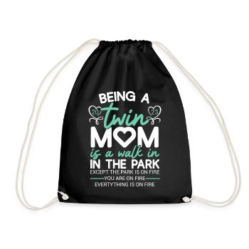 Being A Twin Mom 2023 Saying Become Wins Mother - Turnbeutel - Schwarz - Vorne