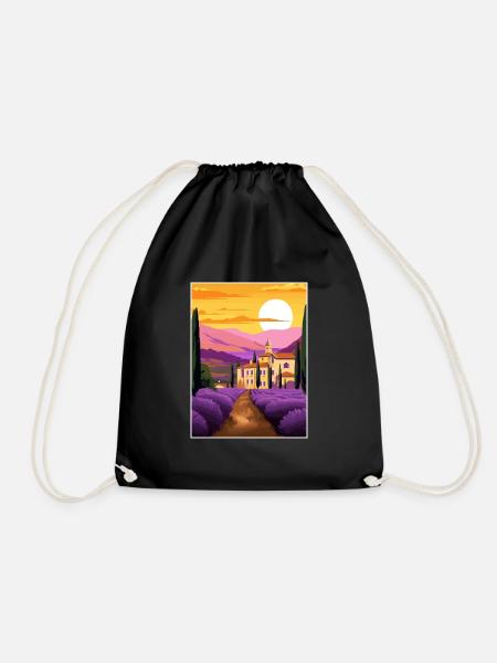 Provence Frankreich Vintage Reiseposter WPA Souvenir - Turnbeutel - Schwarz