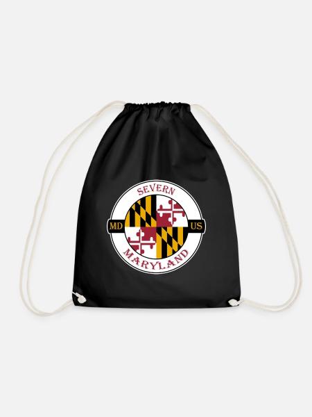 Severn Maryland Flagge USA Reise Souvenir Abzeichen - Turnbeutel - Schwarz