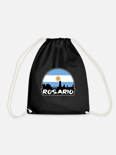 Rosario Argentinien Flagge Skyline Silhouette Reisen - Turnbeutel - Schwarz