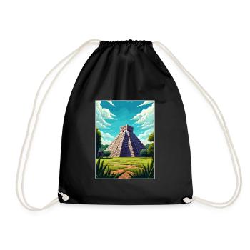 Chichen Itza Dekoration Vintage Reiseposter WPA - Turnbeutel - Schwarz - Vorne