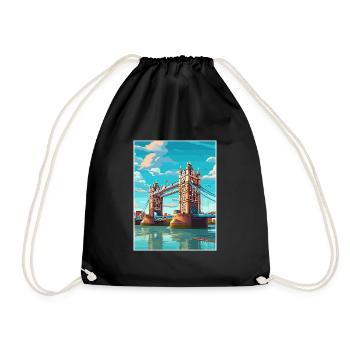 Tower Bridge England Vintage Reiseposter WPA Kunst - Turnbeutel - Schwarz - Vorne