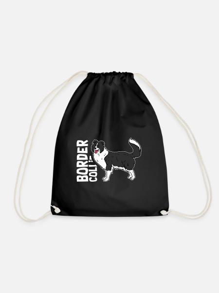 Intelligenter Border Collie Hütehund - Turnbeutel - Schwarz