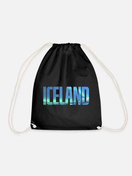 Island Polarlicht Aurora Borealis Iceland - Turnbeutel - Schwarz