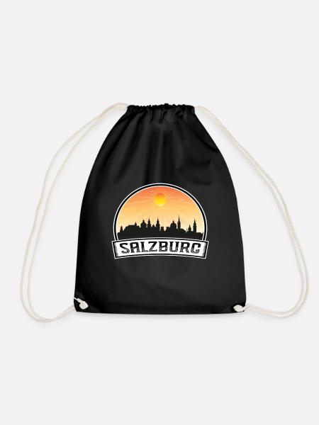 Salzburg Österreich Skyline Vintage Sunset Travel Sou - Turnbeutel - Schwarz