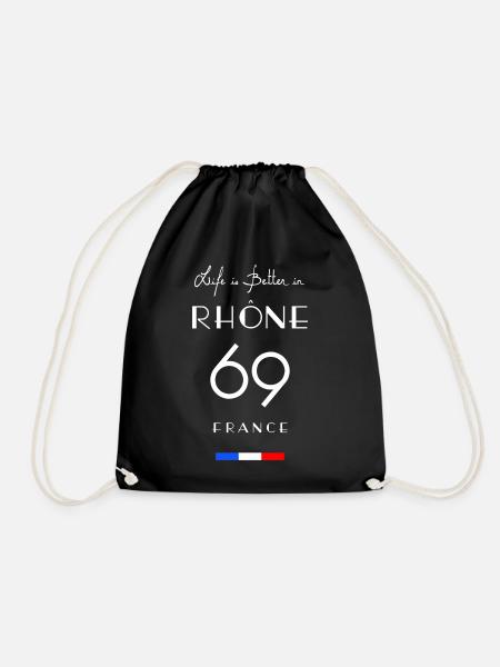 Das Leben ist besser in RHÔNE Number 69 Auvergne Frankreich - Turnbeutel - Schwarz