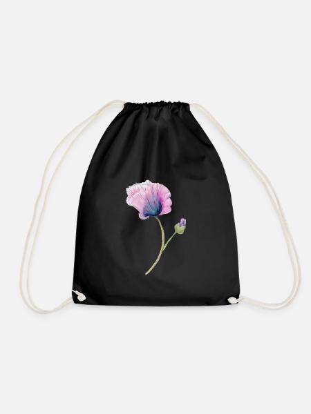 Blume - Turnbeutel - Schwarz