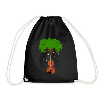 Violine - Turnbeutel - Schwarz - Vorne