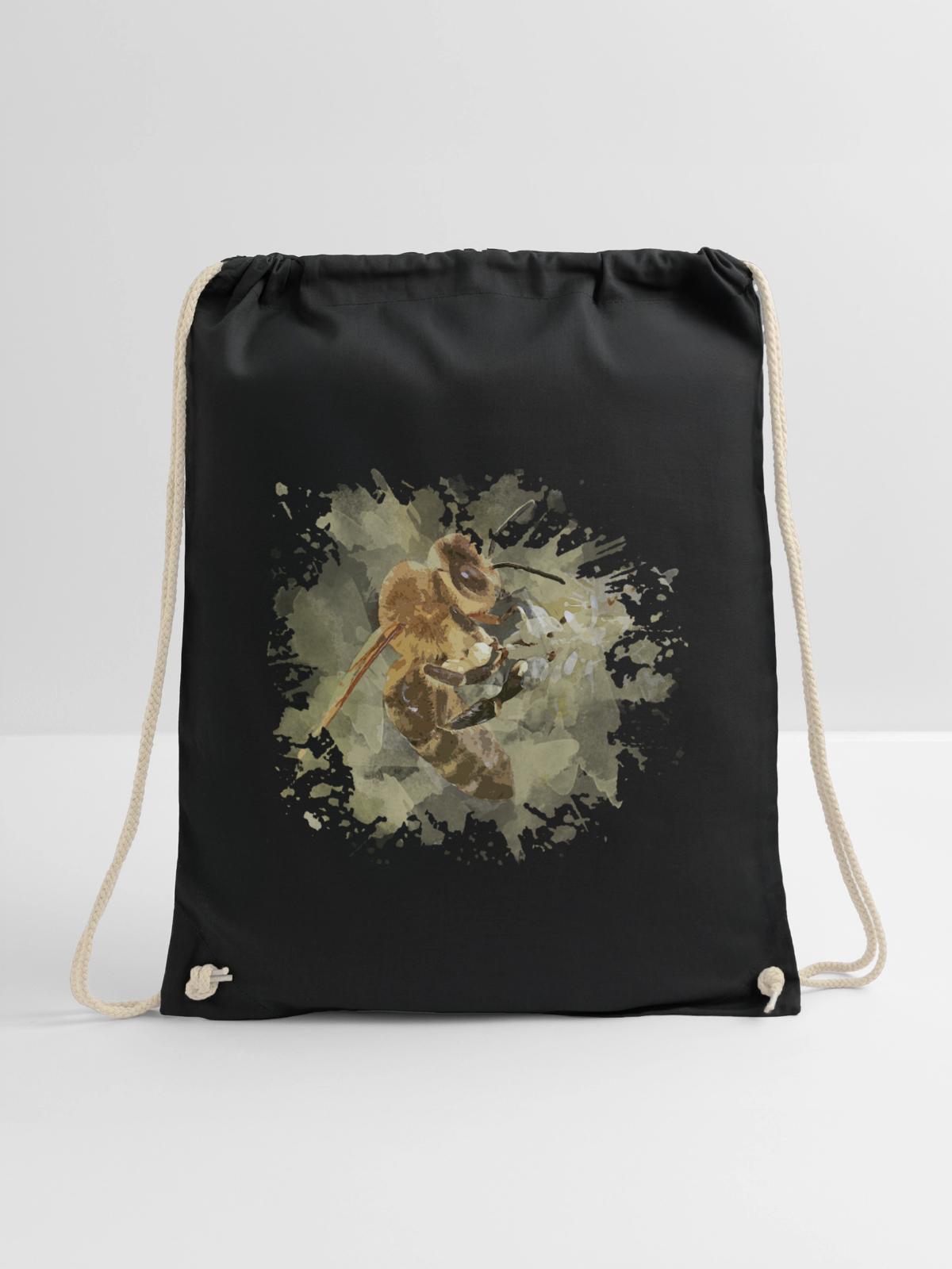 Bienen Biene - Turnbeutel - Schwarz - Vorne