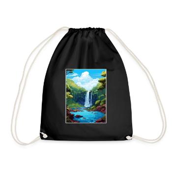 Rio Celeste Wasserfall Vintage Reiseposter WPA - Turnbeutel - Schwarz - Vorne