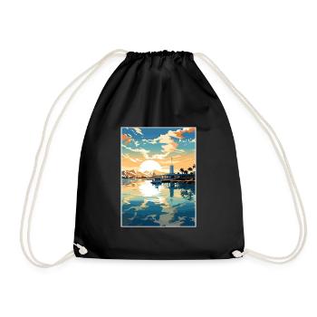 Pearl Harbor Hawaii Vintage Reiseposter Souvenir - Turnbeutel - Schwarz - Vorne