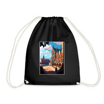 Torun Polen Vintage Reiseposter WPA Souvenir - Turnbeutel - Schwarz - Vorne