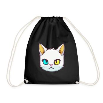 Burmesische Katze Rasse Aquarell Karikatur Kawaii Haustier - Turnbeutel - Schwarz - Vorne