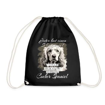 Englischer Cocker Spaniel schöner Spruch - Turnbeutel - Schwarz - Vorne