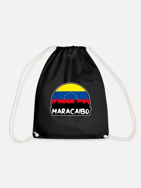 Maracaibo Venezuela Flagge Skyline Silhouette Reisen - Turnbeutel - Schwarz