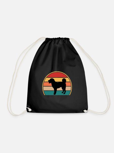 Appenzeller Sennenhund Hund Silhouette Retro Sonnenuntergang - Turnbeutel - Schwarz