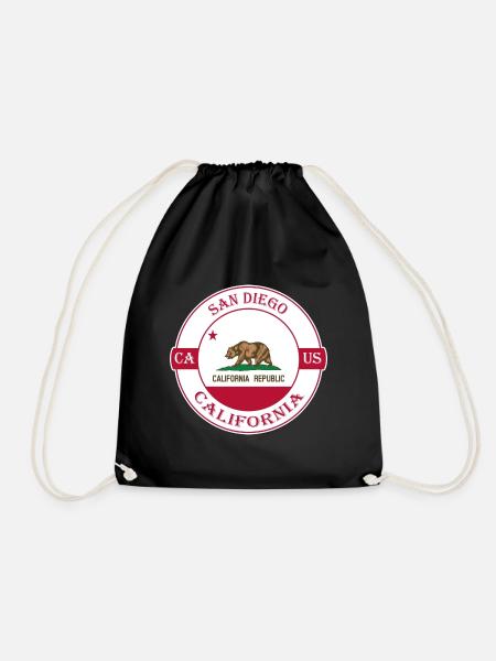 San Diego California Flagge USA Souvenir Abzeichen - Turnbeutel - Schwarz