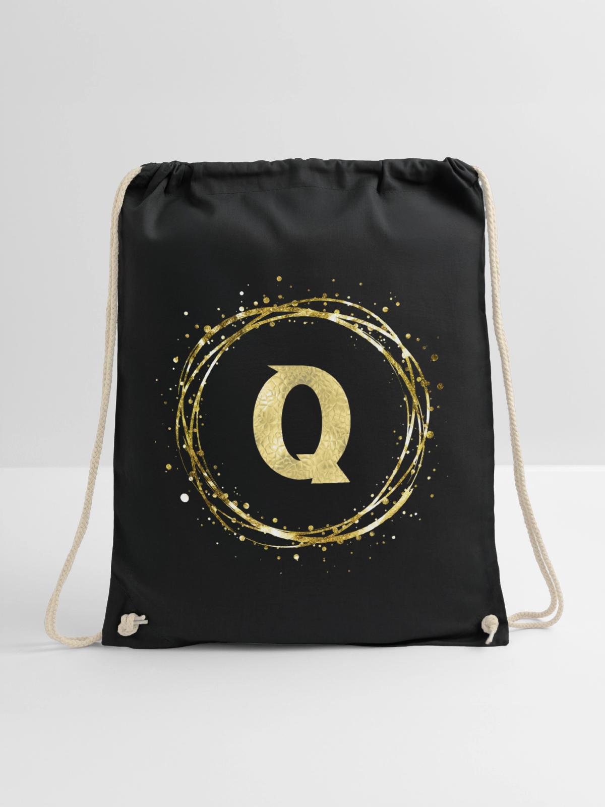 Q - Turnbeutel - Schwarz - Vorne