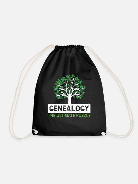 Genealogie Das ultimative Rätsel Genealogen - Turnbeutel - Schwarz