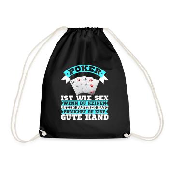 Lustiger Poker Sex Spruch Pokerspieler Pokerhand - Turnbeutel - Schwarz - Vorne