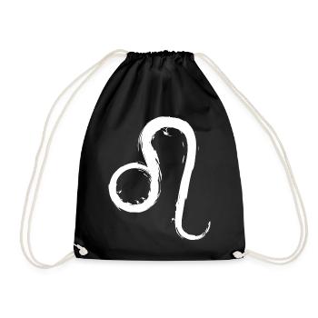 Löwe Leo Sternzeichen Design Symbol Weiß Neu - Turnbeutel - Schwarz - Vorne