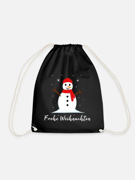 Frohe Weihnachten - Turnbeutel - Schwarz