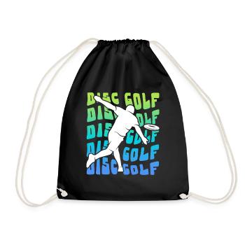 Discgolf Scheibe Vintage Disc Golf Discgolfer - Turnbeutel - Schwarz - Vorne