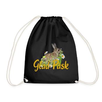 glad pask Frohe Ostern - Turnbeutel - Schwarz - Vorne